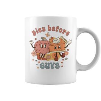 Retro Thanksgiving Pies Before Guys Vintage Pumpkin Pie Coffee Mug - Seseable