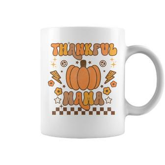 Retro Thanksgiving Thankful Mama Groovy Coffee Mug | Mazezy