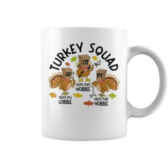 Retro Turkey Squad Thanksgiving Slp Ot Pt Speech Therapy Coffee Mug - Monsterry DE