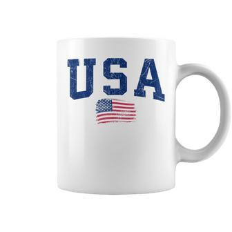 Retro Usa With Flag Of The United States 4Th Of July Coffee Mug - Seseable