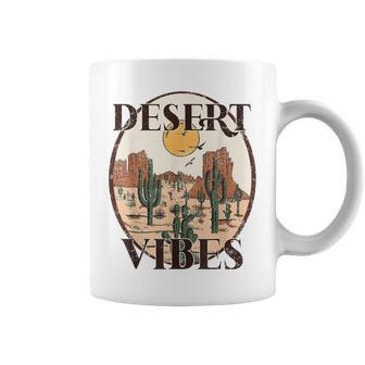 Retro Vintage Desert Vibes Cactus Lovers Coffee Mug | Mazezy