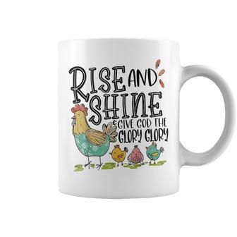 Rise And Shine Give God The Glory Chicken Christian Coffee Mug - Thegiftio UK
