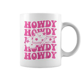 Rodeo White Howdy Western Retro Cowboy Hat Southern Cowgirl Coffee Mug - Monsterry