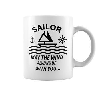 Sailor Design Ocean Anchor Sring Wheel Sail Coffee Mug | Mazezy