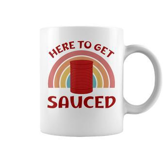 Here To Get Sauced Cranberry Sauce Thanksgiving Food Coffee Mug | Mazezy