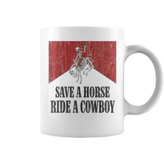 Save A Horse Ride A Cowboy Skeleton Western Country Coffee Mug | Mazezy