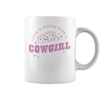 Save A Horse Ride A Cowgirl Lesbian Western Subtle Pride Coffee Mug - Thegiftio UK