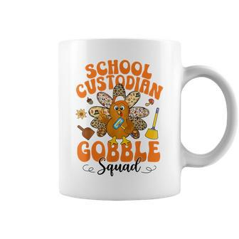 School Custodian Gobble Squad Happy Thanksgiving Coffee Mug | Mazezy