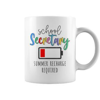 School Secretary Summer Recharge Required Last Day School Coffee Mug | Mazezy