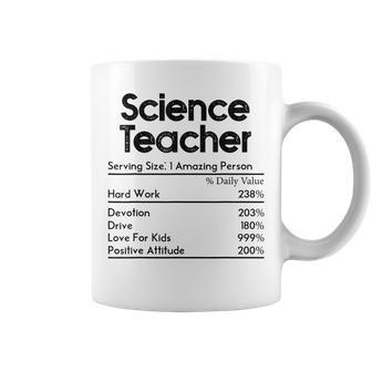 Science Teacher Nutrition Facts Teachers Funny Gift Coffee Mug | Mazezy