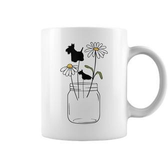 Scottie Mom Scottish Terrier Flower Coffee Mug | Mazezy