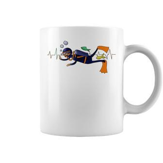 Scuba Diving Heartbeat Lover Diver Instructor Coffee Mug | Mazezy