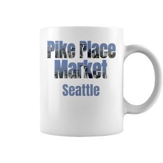 Seattle Skyline Pike Place Market Neighborhood Coffee Mug | Mazezy
