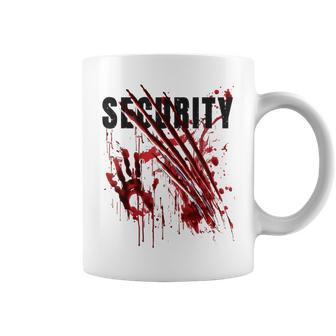 Security Bloody Handprint Horror Halloween Blood Splatters Coffee Mug - Seseable