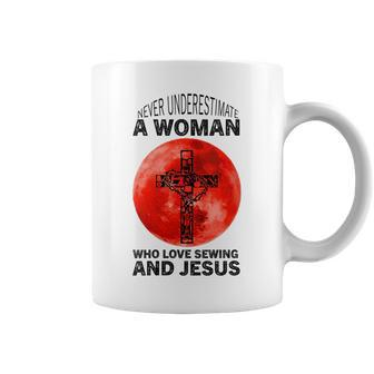 Sewing And Jesus Funny Sewing Quote Women Quilting Lover Coffee Mug | Mazezy