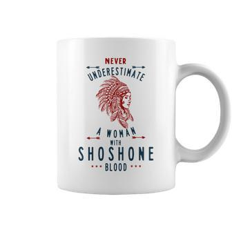 Shoshone Native American Indian Woman Never Underestimate Coffee Mug - Seseable