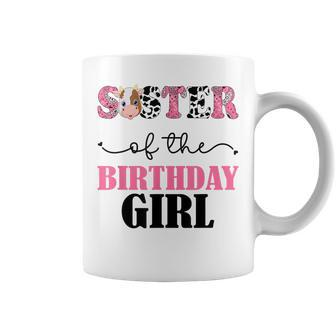 Sister Of The Birthday For Girl Cow Farm 1St Birthday Cow Coffee Mug - Monsterry