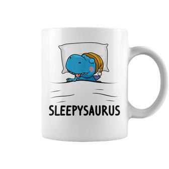 Sleepysaurus Nigh Dinosaur Dino T-Rex Nightgown Sleep Coffee Mug - Seseable