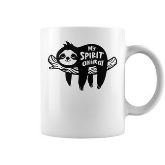 Sloth Is My Spirit Animal Chillin Lazy Introvert Sloth Funny Coffee Mug - Seseable
