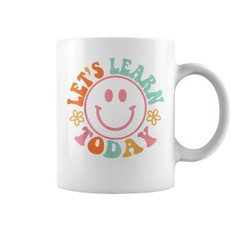 Smile Face Lets Learn Today Teacher Motivational Sayings Coffee Mug - Thegiftio UK