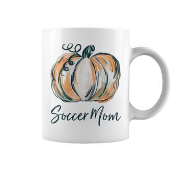 Soccer Mom Watercolor Pumpkin Fall Thanksgiving Halloween Coffee Mug | Mazezy