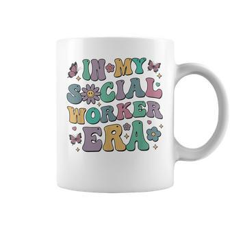 In My Social Worker Era Retro Groovy School Social Worker Coffee Mug | Mazezy
