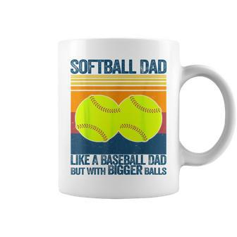 Softball Dad Like A Baseball Dad But With Bigger Balls Gifts Funny Gifts For Dad Coffee Mug | Mazezy UK