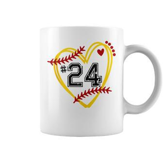 Softball Jersey 24 Trendy Softball Softball Heart Softball Funny Gifts Coffee Mug | Mazezy