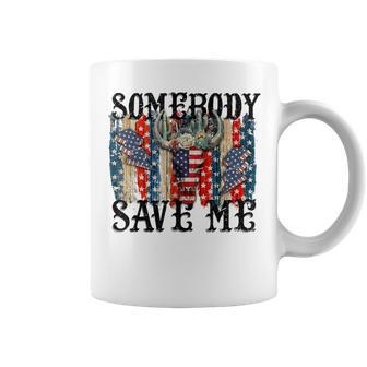 Somebody Save Me Country Music Retro Cowgirl Coffee Mug - Monsterry UK