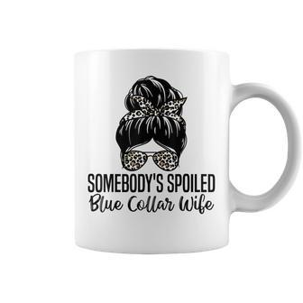 Somebodys Spoiled Blue Collar Wife Trendy Aesthetic Quotes Coffee Mug | Mazezy