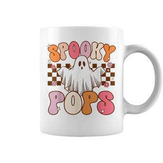 Spooky Pops Halloween Dad Ghost Costume Retro Groovy Coffee Mug | Mazezy
