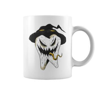 Spooky Scary Tooth Halloween Dentist Coffee Mug | Mazezy