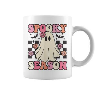 Spooky Season Halloween Ghost Costume Retro Groovy Coffee Mug | Mazezy