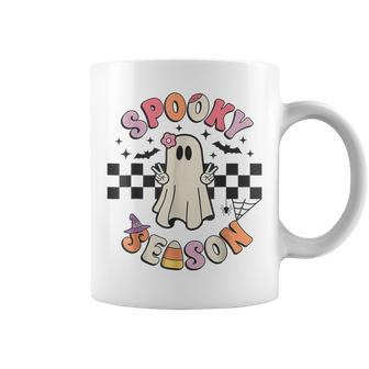 Spooky Season Retro Happy Halloween Ghost Toddler Girl Coffee Mug | Mazezy