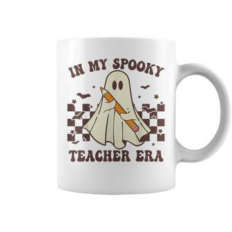 In My Spooky Teacher Era Groovy Hippie Retro Ghost Halloween Coffee Mug - Thegiftio UK