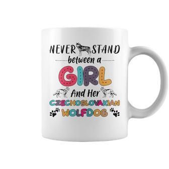 Never Stand Between Girl And Her Czechoslovakian Wolfdog Coffee Mug | Mazezy