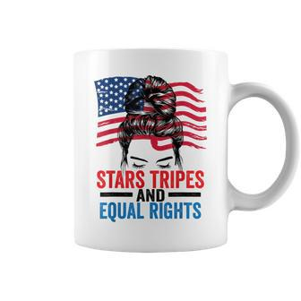 Stars Stripes And Equal Rights Messy Bun Equal Rights Funny Gifts Coffee Mug | Mazezy DE
