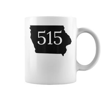 State Of Iowa 515 Black Outline Coffee Mug | Mazezy