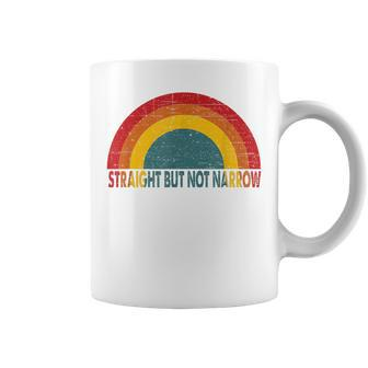 Straight But Not Narrow Retro Rainbow Lgbt Supporter Coffee Mug | Mazezy