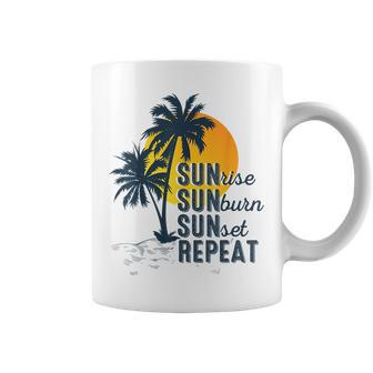 Sunrise Sunburn Sunset Repeat Funny Vacation Beach Vacation Funny Gifts Coffee Mug | Mazezy