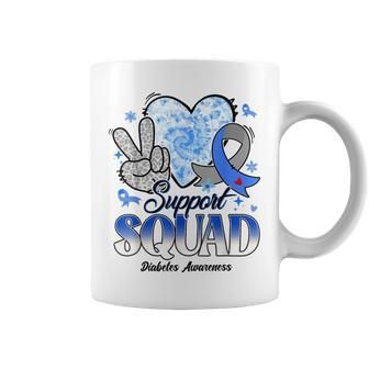 Support Squad Grey Blue Ribbon Diabetes Awareness Coffee Mug | Mazezy