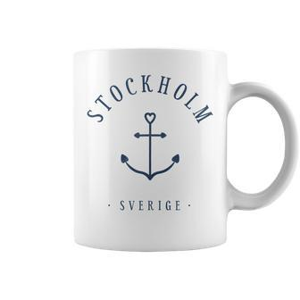 Sweden Stockholm Anchor Tattoo Love Heart Harbour Ferry Coffee Mug | Mazezy