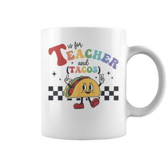 T Is For Teacher And Tacos Funny Back To School Teaching Coffee Mug - Thegiftio UK