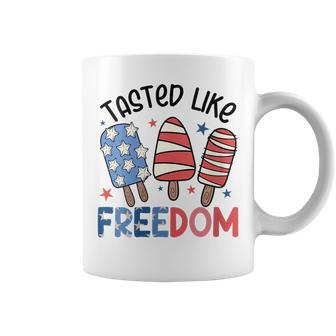 Tasted Like Freedom Ice Cream American Flag 4Th Of July Freedom Funny Gifts Coffee Mug | Mazezy