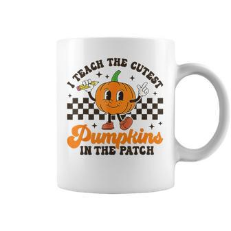 I Teach The Cutest Pumpkins In The Patch Groovy Teacher Fall Coffee Mug - Monsterry AU