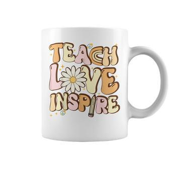 Teach Love Inspire Retro Teacher Back To School Women Coffee Mug - Monsterry