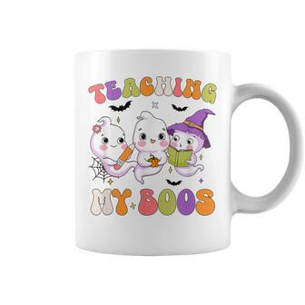 Teaching My Boos Retro Ghost Teacher Halloween Spooky Season Coffee Mug - Monsterry AU