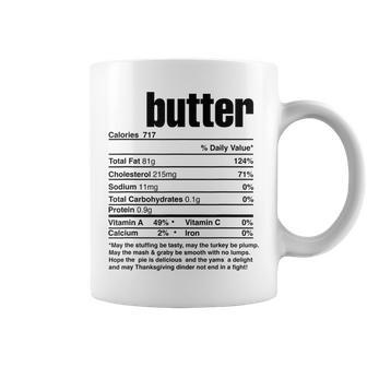 Thanksgiving Matching Butter Nutrition Facts Coffee Mug | Mazezy