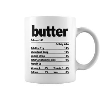 Thanksgiving Xmas Costume Nutrition Facts Butter Coffee Mug | Mazezy