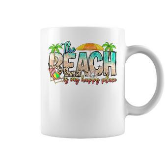 The Beach Is My Happy Place Vacation Summer Vacation Funny Gifts Coffee Mug | Mazezy